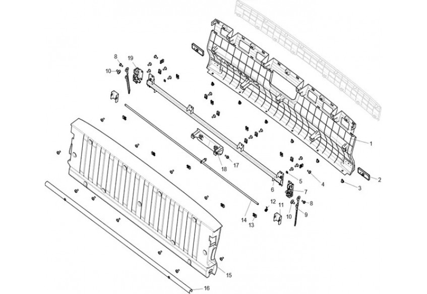 Схема Щиток откидной грузового багажника