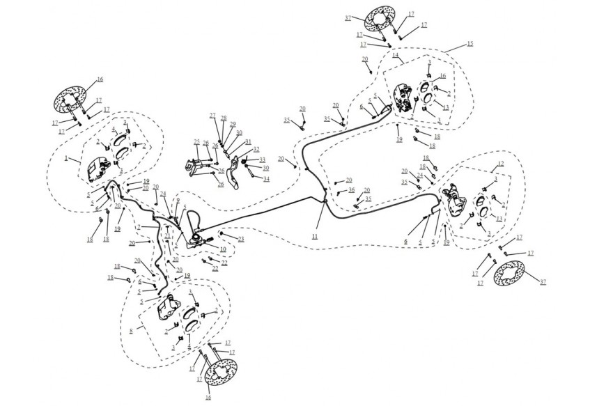 Схема Тормозная система основная (широкая версия)