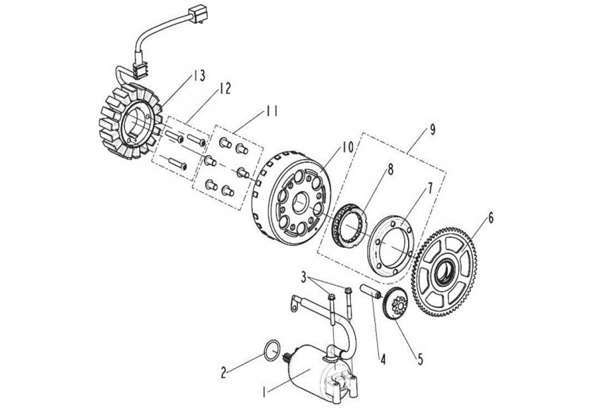 Стартер, магнето мотоцикла Stels 600 Benelli