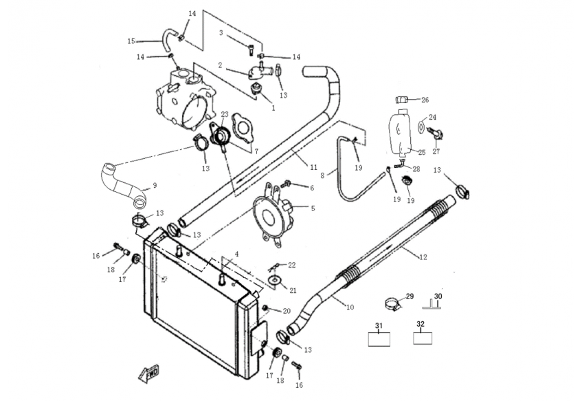 Запчасти системы охлаждения квадроцикла Stels ATV 300B